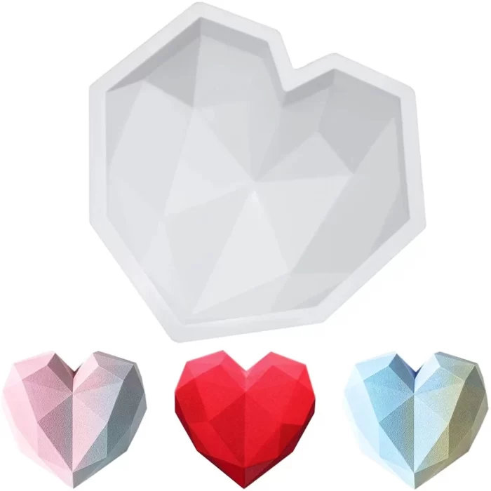 Geometric Diamond Love Shape Soap Silicone Mold for DIY Handmade Soap Ornaments Plaster Candle Jewelry Resin Key Chain Mould - Image 2