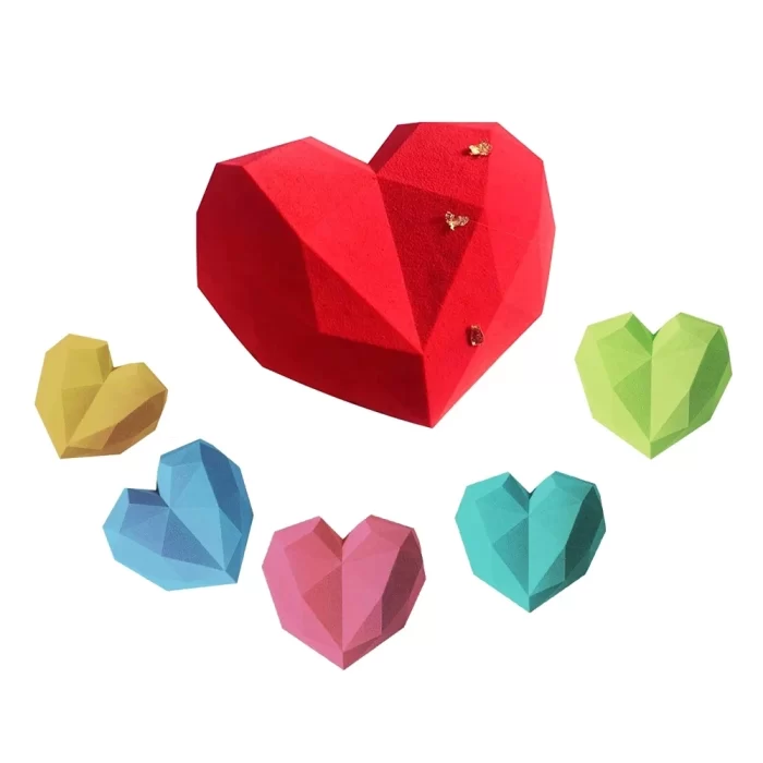 Geometric Diamond Love Shape Soap Silicone Mold for DIY Handmade Soap Ornaments Plaster Candle Jewelry Resin Key Chain Mould - Image 3